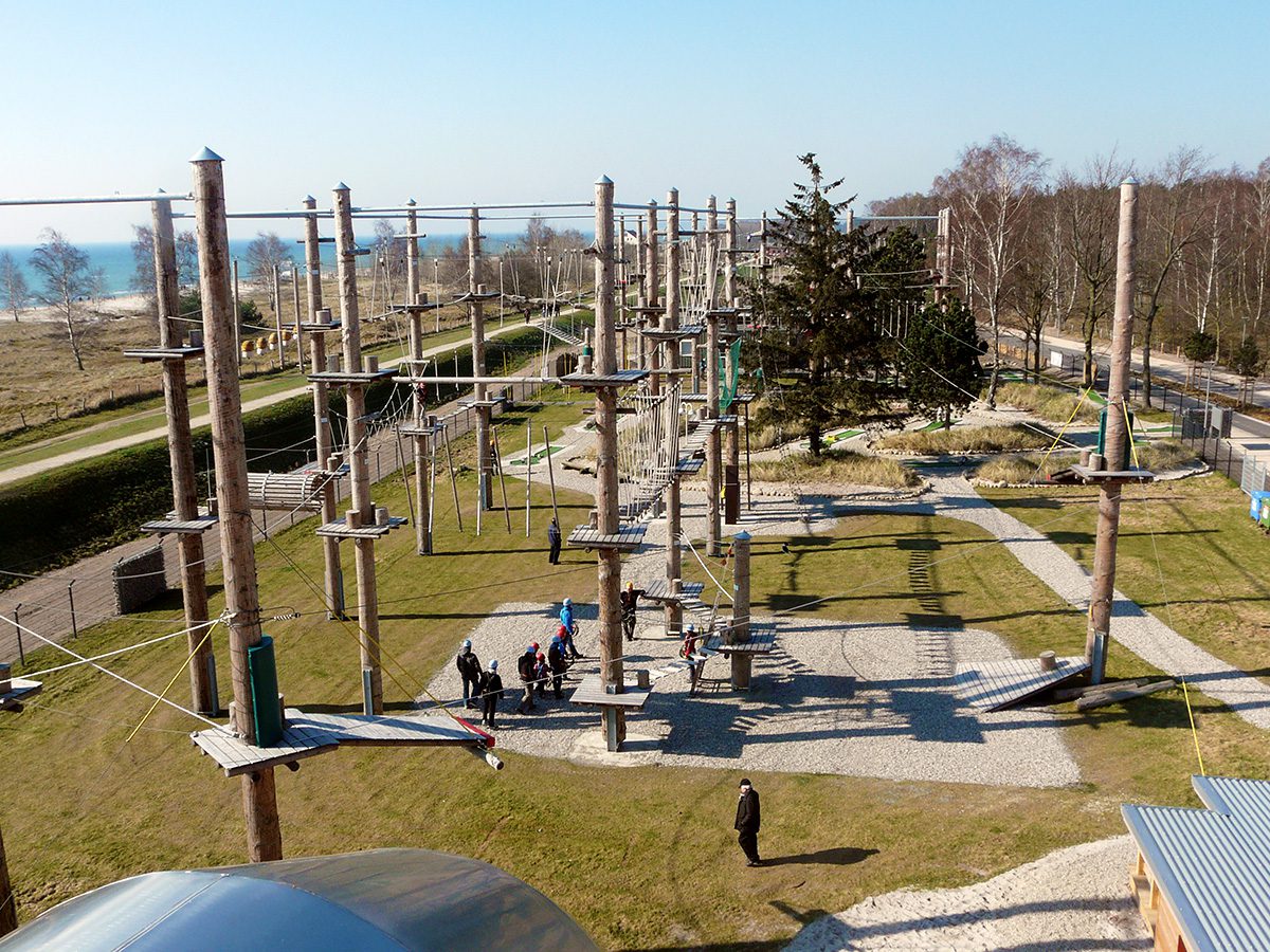 der Kletterpark bietet einen tollen Blick über die Ostsee